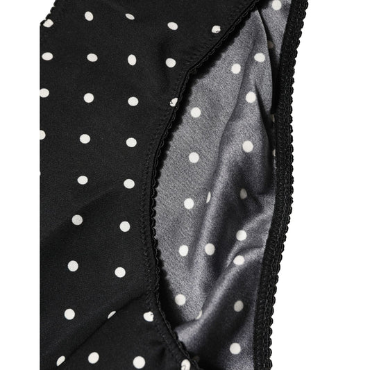 Dolce & Gabbana Black Polka Dots Mid Waist Brief Panty Underwear