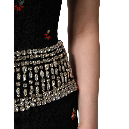 Dolce & Gabbana Black Sequin Embellished Sheath Mini Dress
