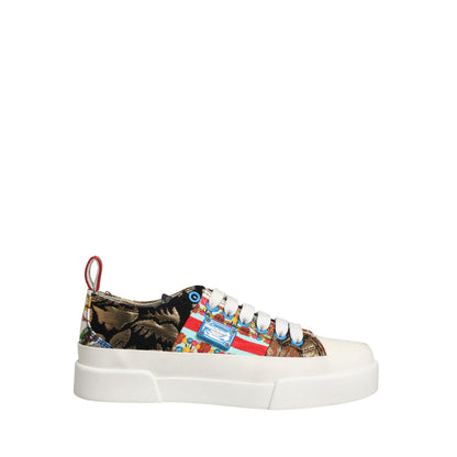 Dolce & Gabbana Multicolor Patchwork Low Top Sneakers Shoes