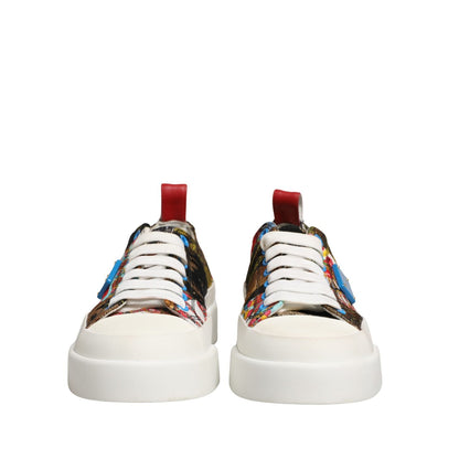 Dolce & Gabbana Multicolor Patchwork Low Top Sneakers Shoes