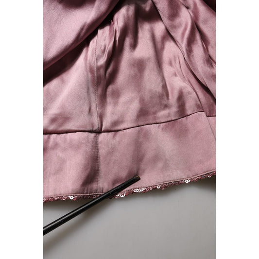 Dolce & Gabbana Pink Embellished Sequined Evening Gown Dress