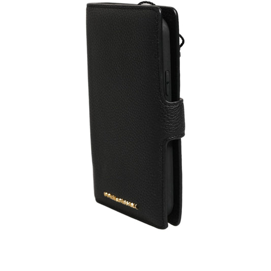 Dolce & Gabbana Case Flip Cover Black Calf Leather iPhone11 PRO Phone