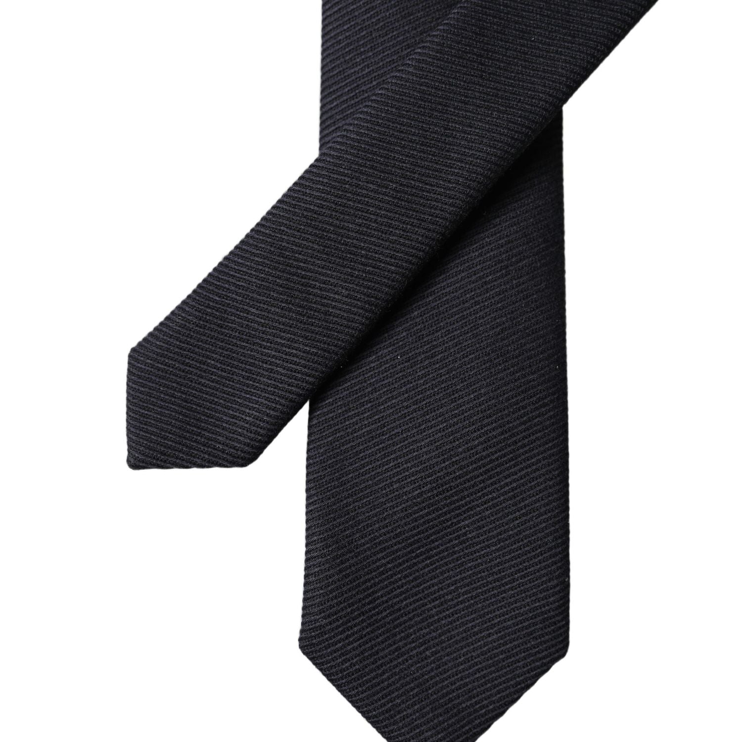 Dolce & Gabbana Black Solid 100% Silk Adjustable Men Tied Necktie Tie