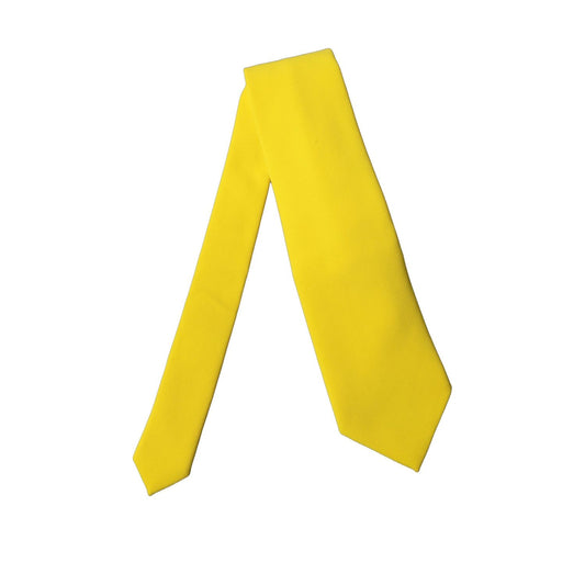 Dolce & Gabbana Yellow Solid Polyester Adjustable Women Tied Necktie Tie