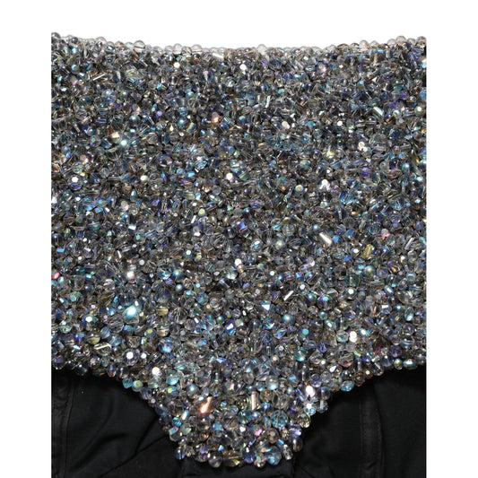 Dolce & Gabbana Black Rhinestone High Waist Hotpants Shorts
