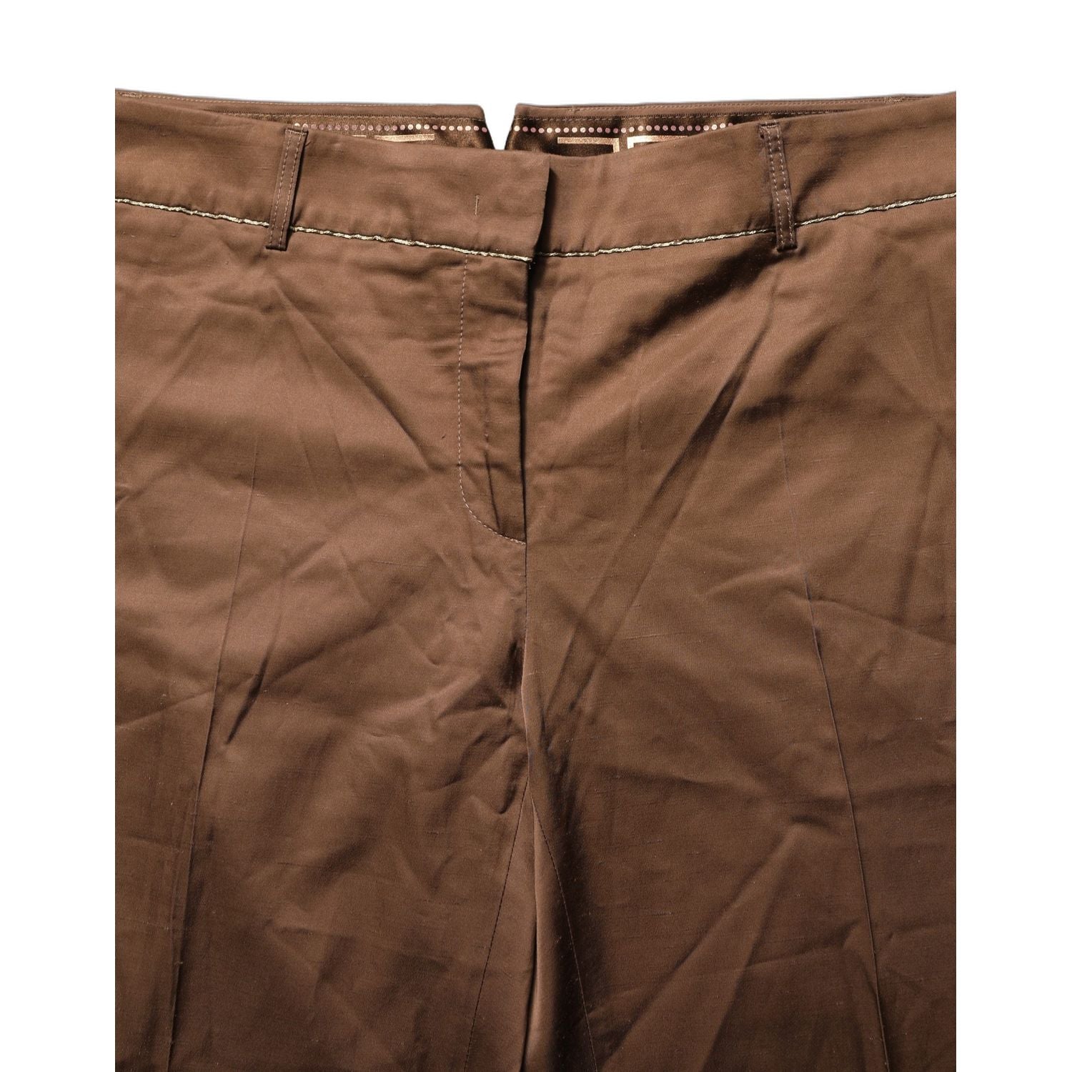 Cavalli Class Brown High Waist Flared Trouser Pants