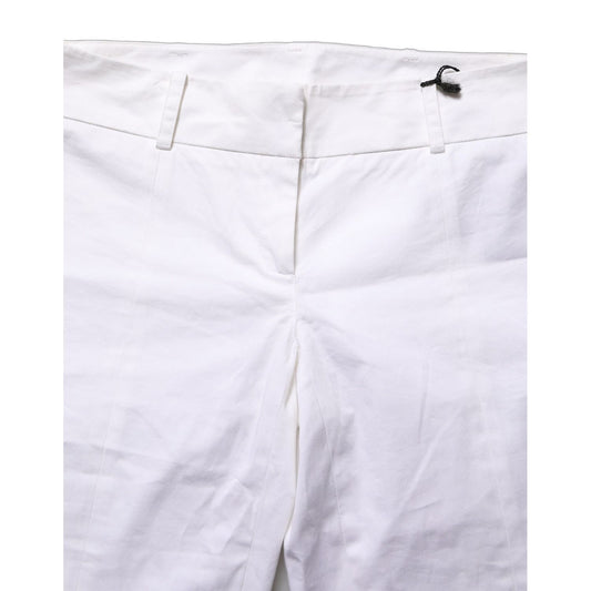Patrizia Pepe White Mid Waist Tapered Formal Trousers Pants