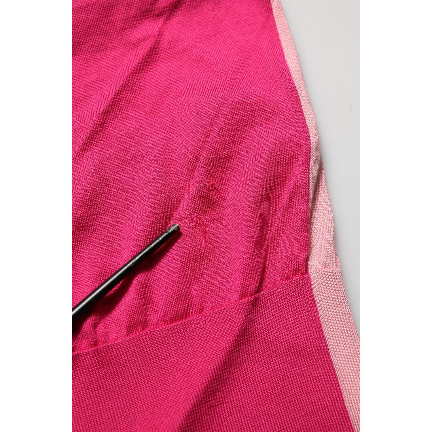 Dolce & Gabbana Pink Short Sleeves Buttoned Ascot Collar Top