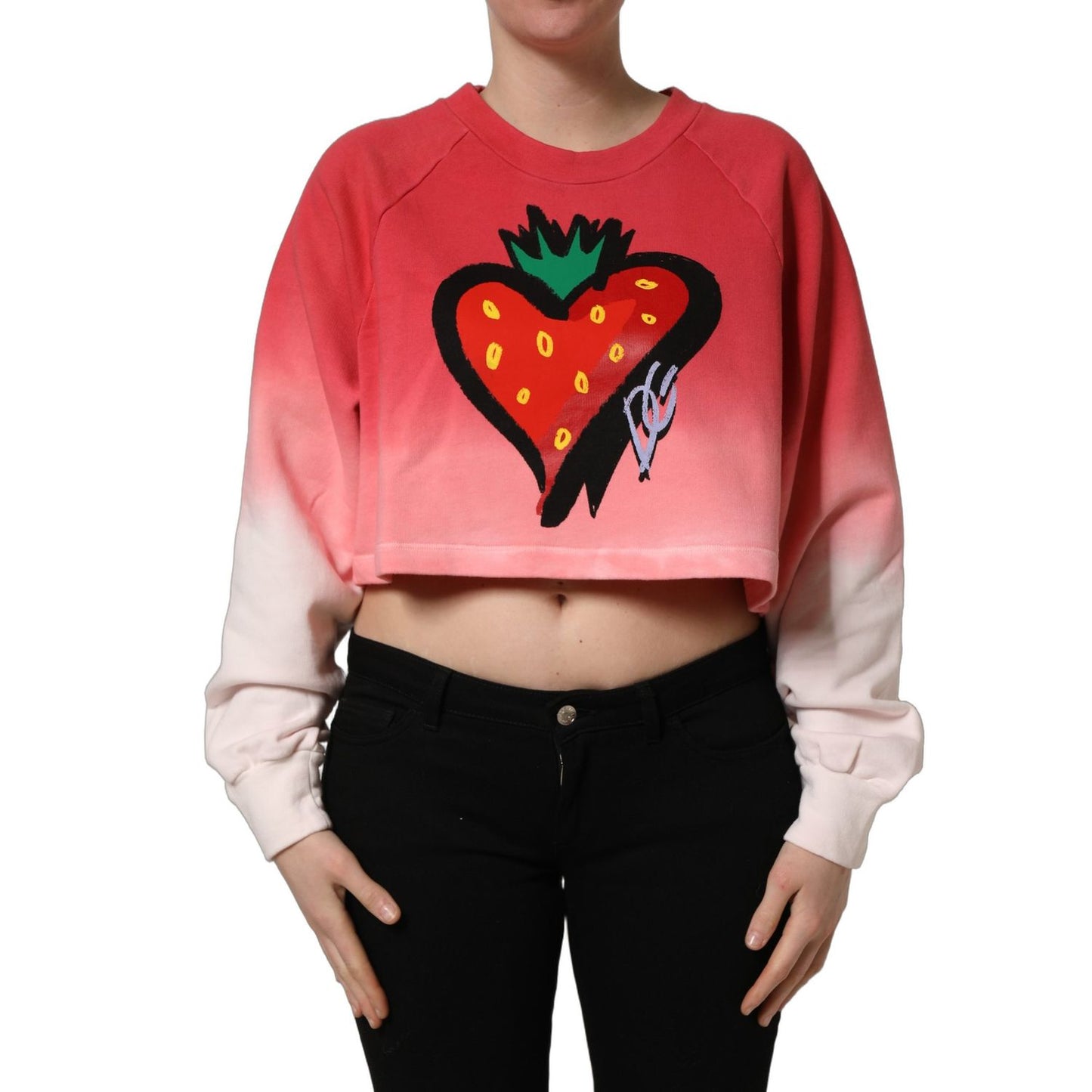Dolce & Gabbana Multicolor StrawberryPrint Sweatshirt Sweater