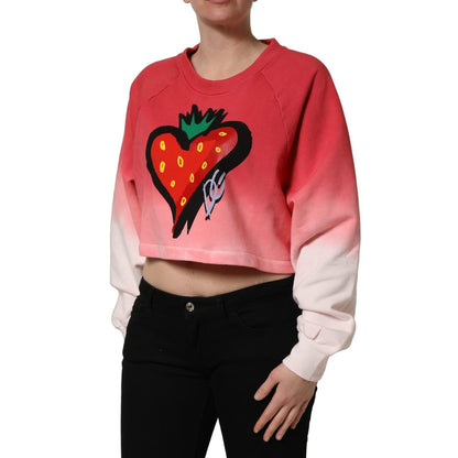 Dolce & Gabbana Multicolor StrawberryPrint Sweatshirt Sweater