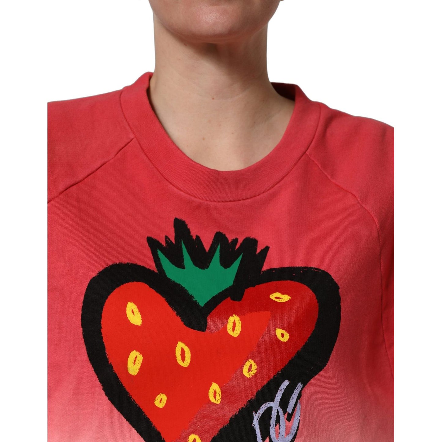 Dolce & Gabbana Multicolor StrawberryPrint Sweatshirt Sweater