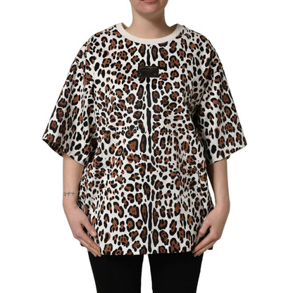 Dolce & Gabbana Multicolor Leopard Print Crew Neck T-shirt