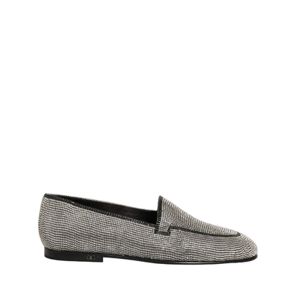 Dolce & Gabbana Silver Crystal Embellished Men Loafers Shoes