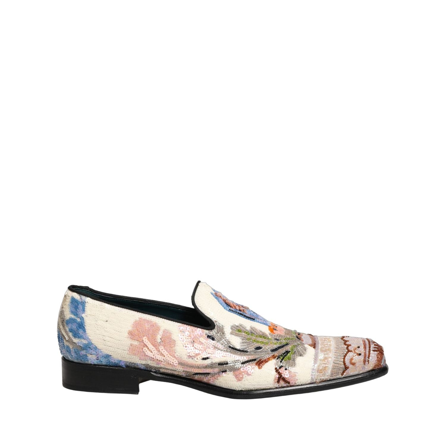 Dolce & Gabbana Multicolor Sequin Embroidered Loafers Shoes