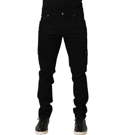 Dolce & Gabbana Black Cotton Stretch Skinny Men Denim Jeans