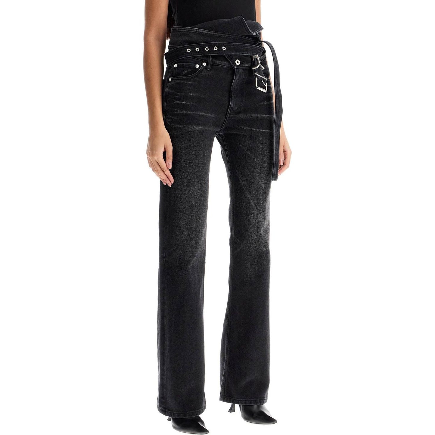 Y Project bootcut jeans with criss-cross