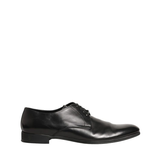 Dolce & Gabbana Black Leather Men Derby Dress Formal Shoes