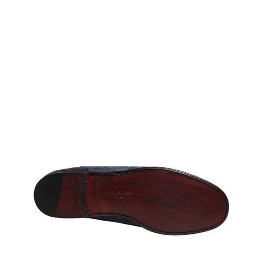 Dolce & Gabbana Blue Suede Leather Loafers Moccasins Shoes