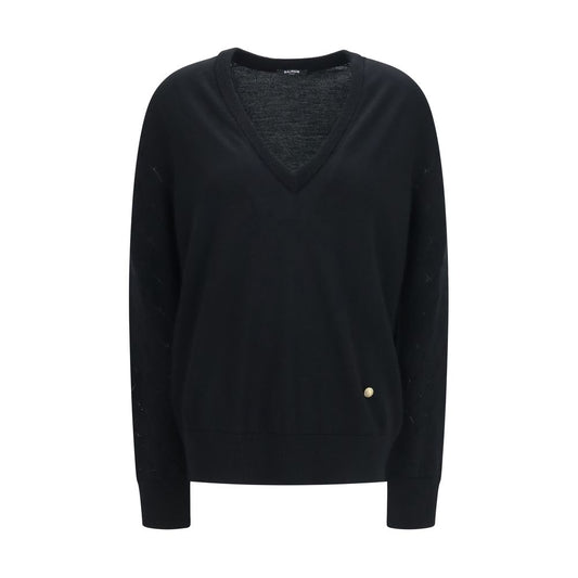 Balmain Black Wool Oves Aries Sweatshirt