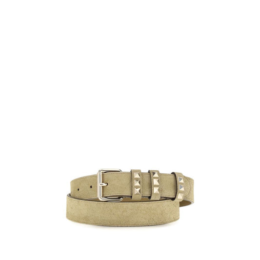 Valentino Garavani Beige Suede Leather Regular Belt