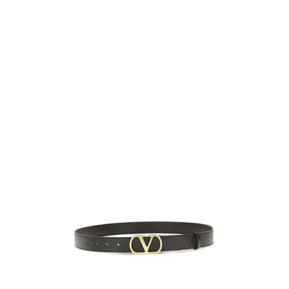Valentino Garavani Black Calf Leather Bos Taurus Regular Belt