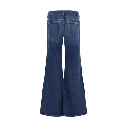 7FOR Blue Cotton Flared Jeans