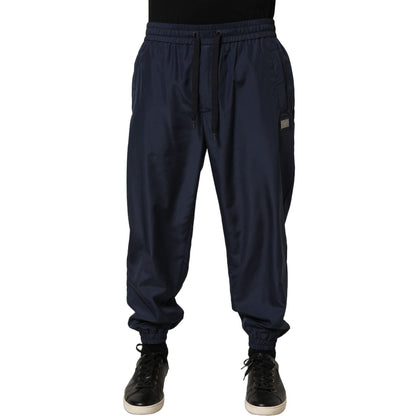 Dolce & Gabbana Dark Blue Polyester Jogger Sweatpants Pants