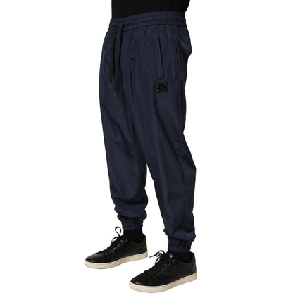 Dolce & Gabbana Dark Blue Polyester Jogger Sweatpants Pants