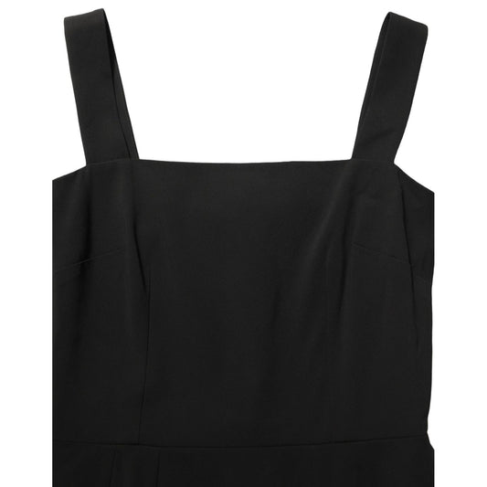 Dolce & Gabbana Black Viscose Stretch Sheath Midi Dress