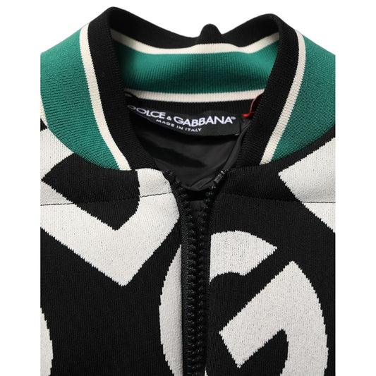 Dolce & Gabbana Multicolor Logo Full Zip Bomber Jacket