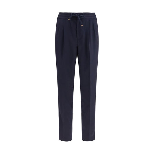 Brunello Cucinelli Blue Wool Oves Aries Casual Pants