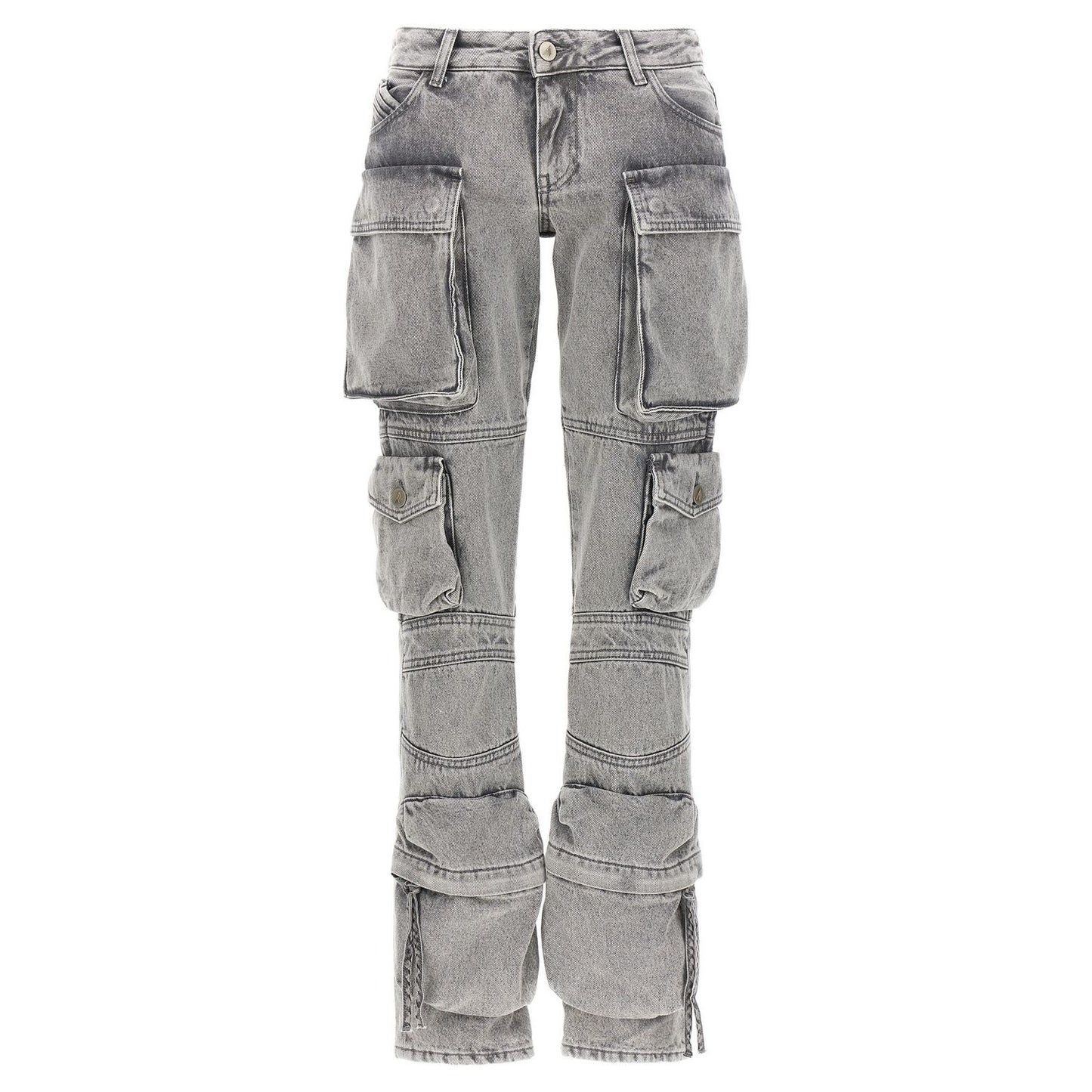 The Attico Gray Cotton Cargo Pants