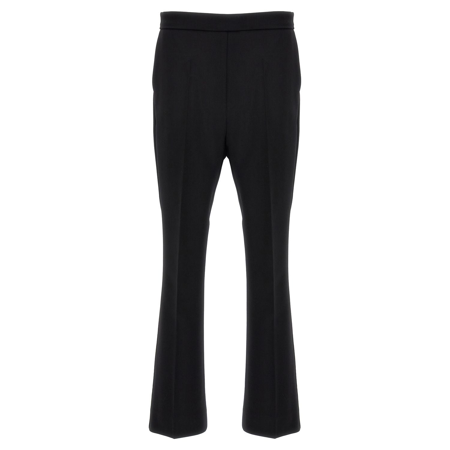 Max Mara Black Virgin Wool Cropped Pants