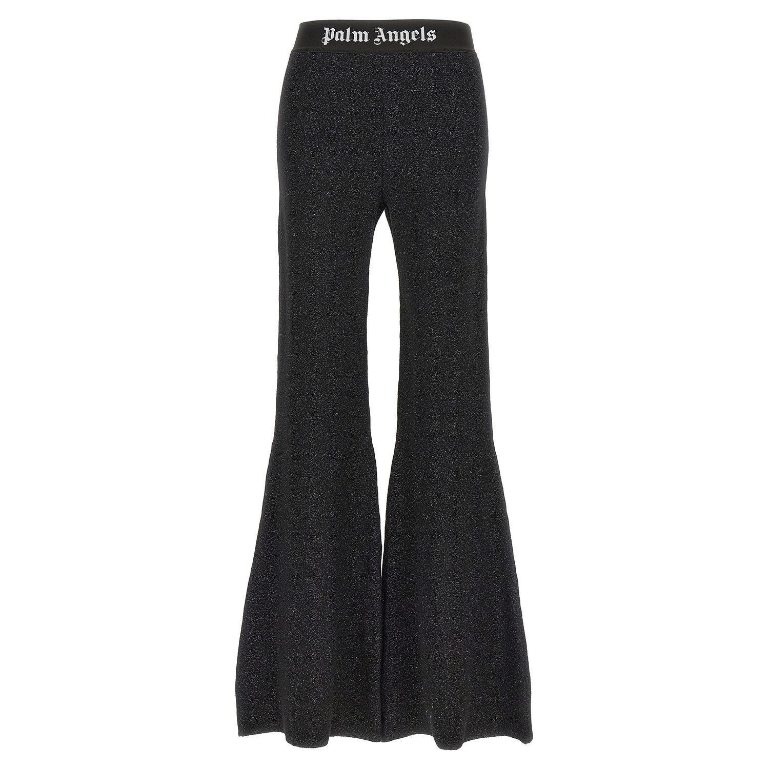 Palm Angels Black Viscose Flared Pants