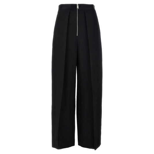 Khaite Black Viscose Casual Pants