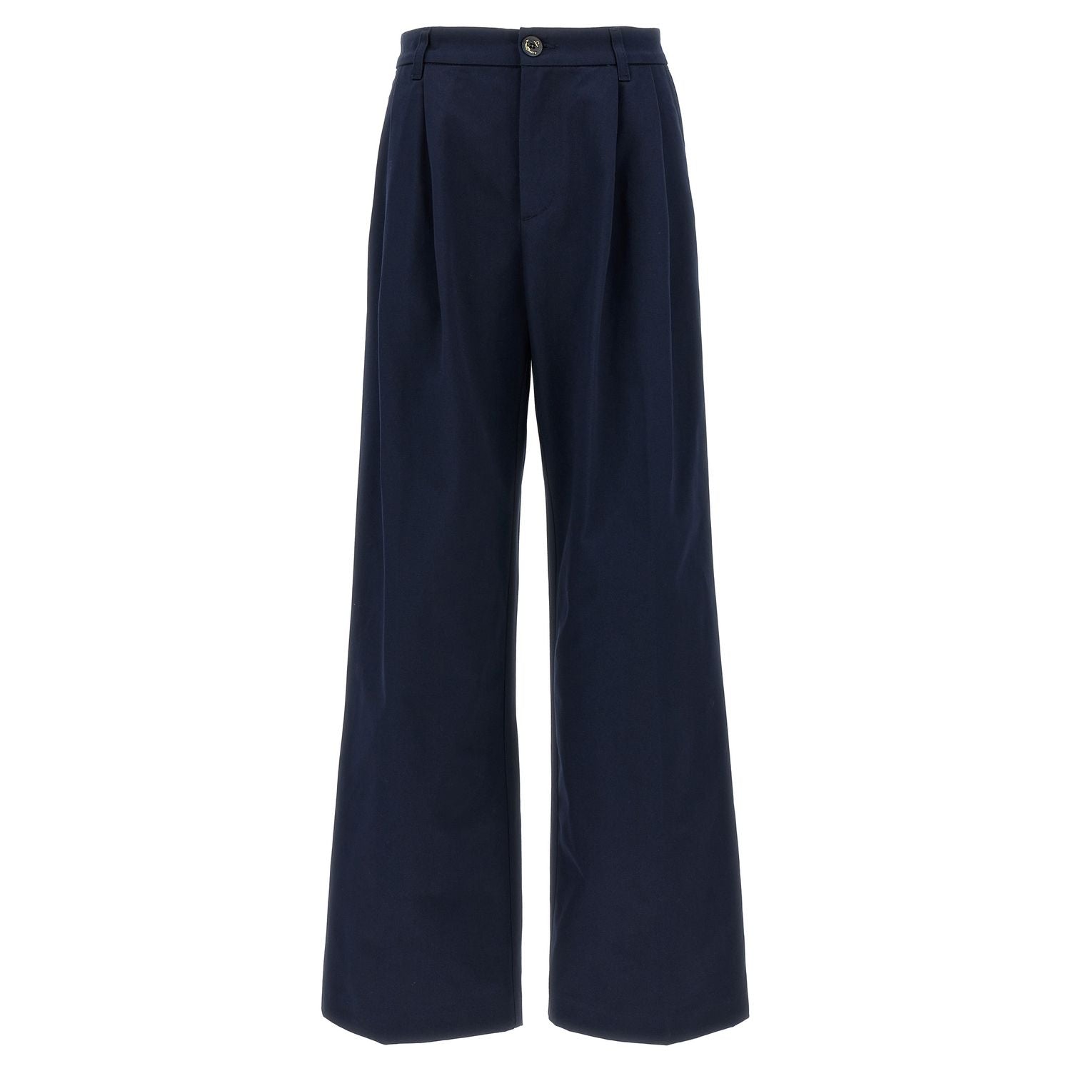 Fortela Blue Cotton Casual Pants
