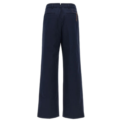 Fortela Blue Cotton Casual Pants