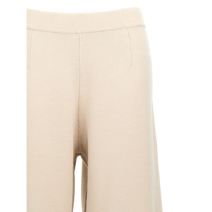 Max Mara Beige Viscose Casual Pants