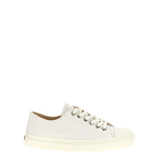 Moschino White Cotton Low Top Sneakers