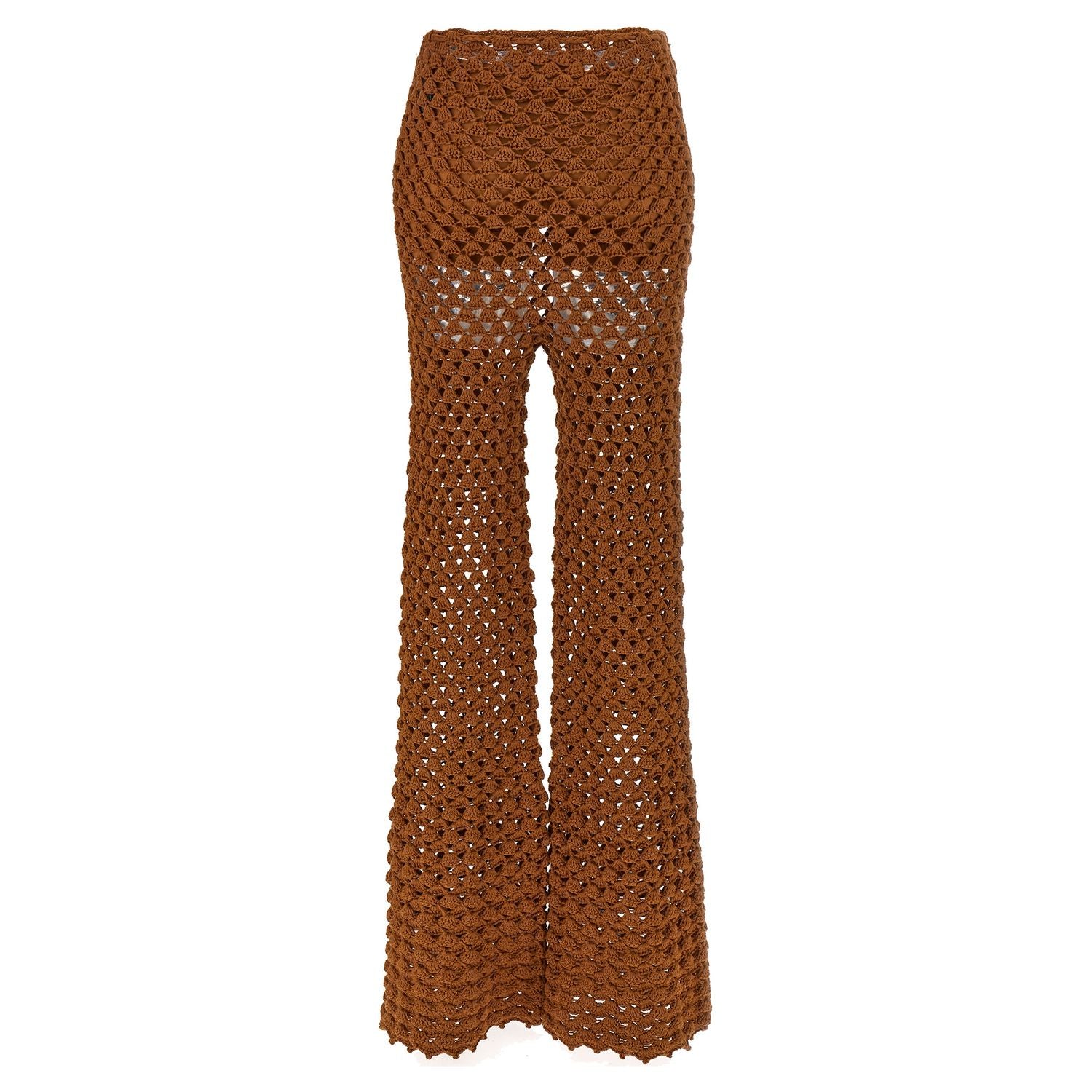 Ermanno Scervino Brown Cotton Flared Pants