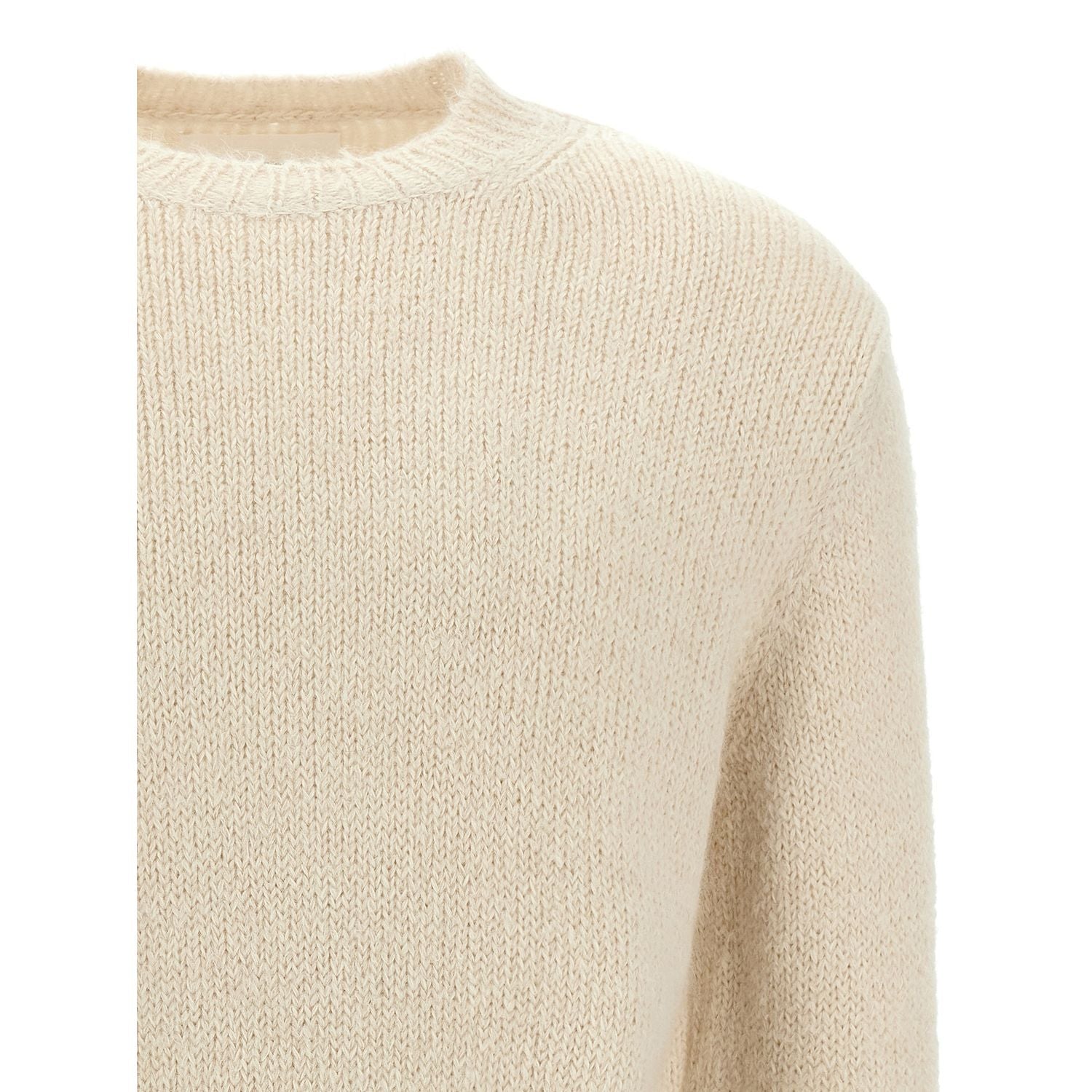 Jil Sander White Alpaca Leather Cardigan