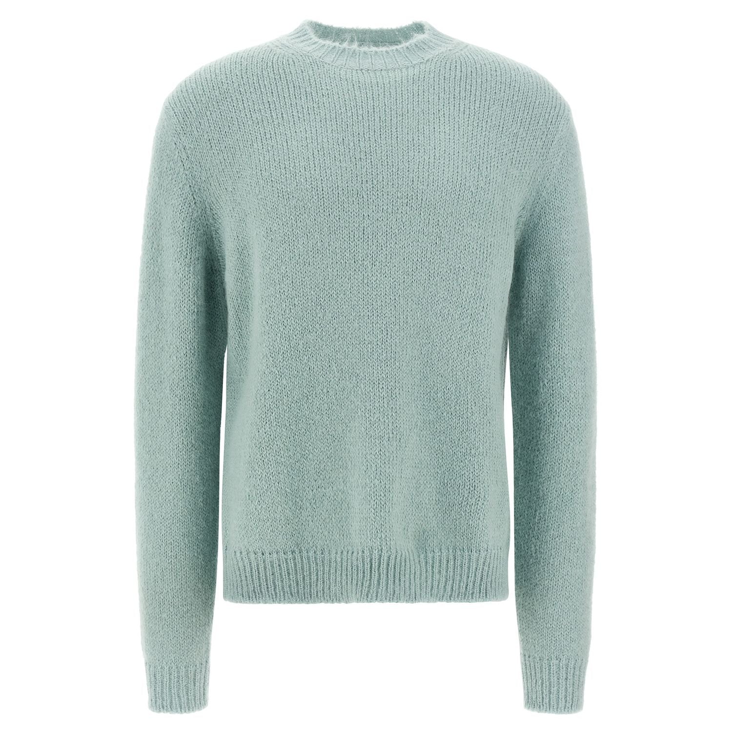 Jil Sander Blue Alpaca Leather Cardigan