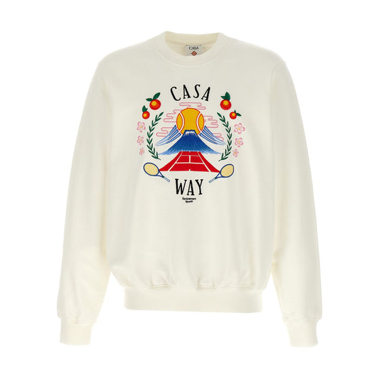 Casablanca White Cotton Sweatshirt