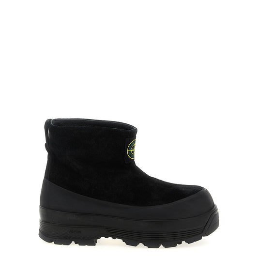 Stone Island Black Rubber Ankle Boots