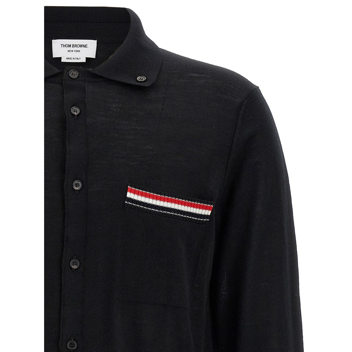 Thom Browne Black Virgin Wool Cardigan