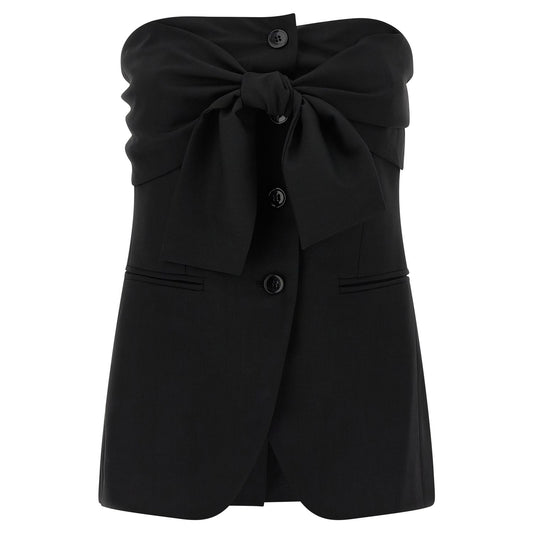 Max Mara Black Virgin Wool Tank Tops