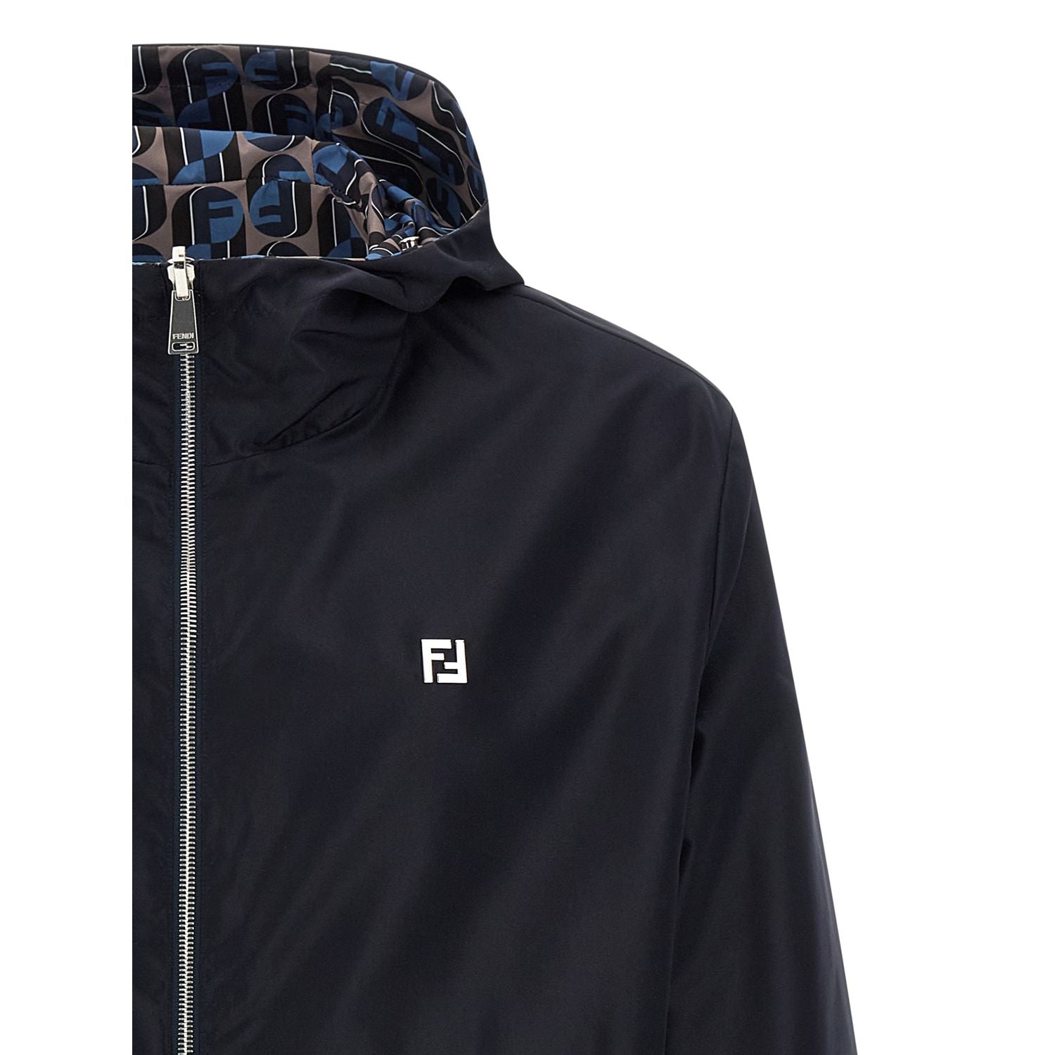 Fendi Blue Polyester Shell Jacket