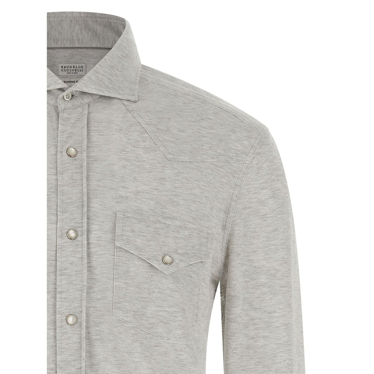 Brunello Cucinelli Gray Cotton Blouse