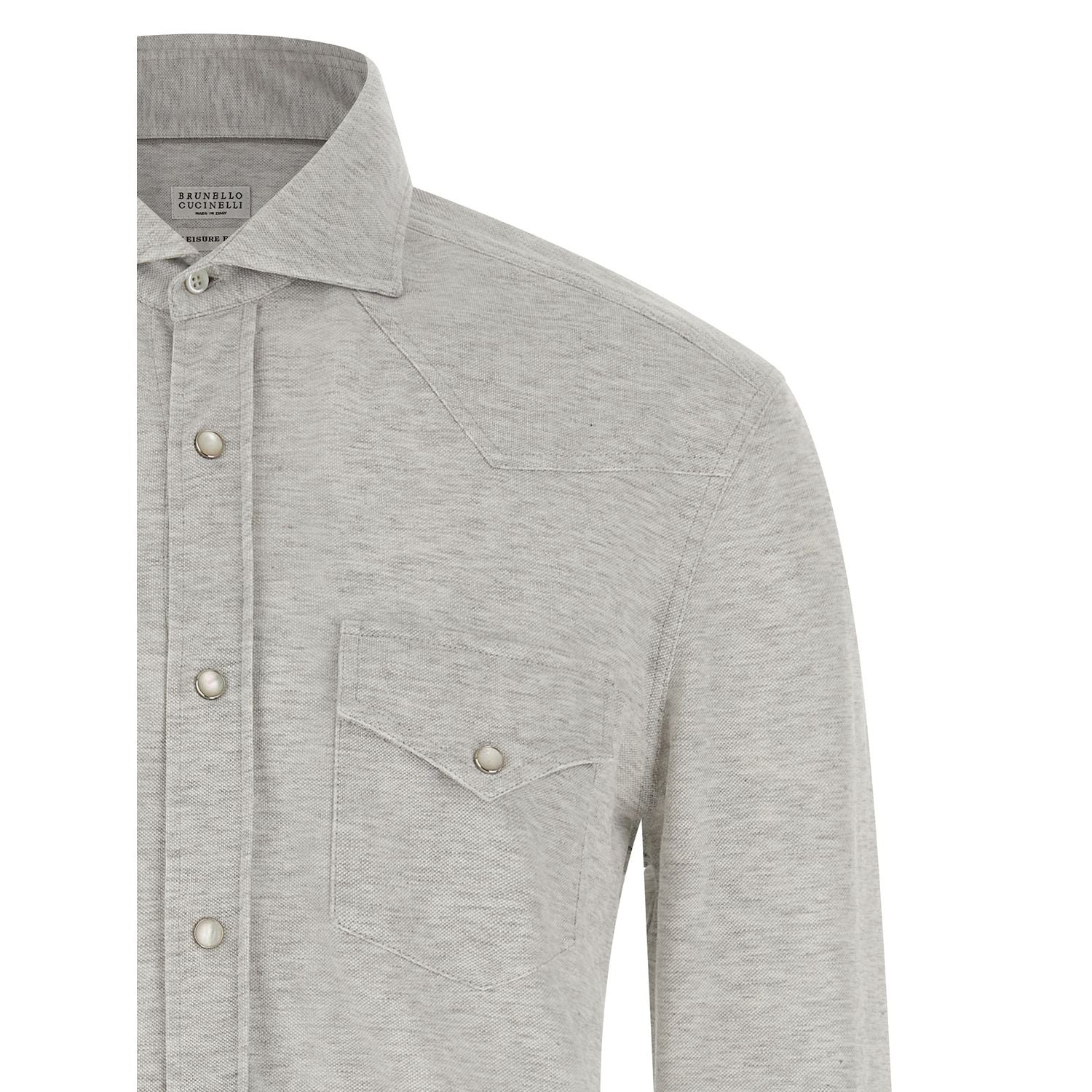 Brunello Cucinelli Gray Cotton Blouse