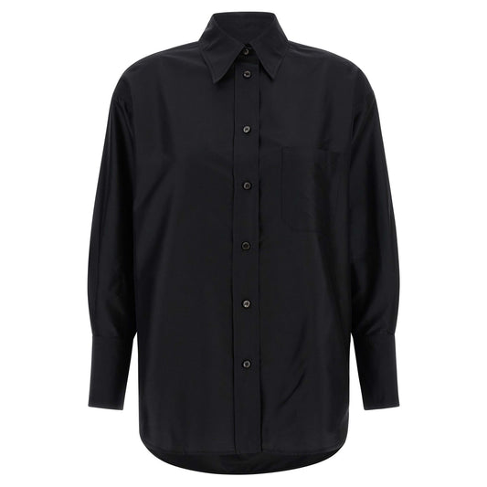 Alberto Biani Black Silk Blouse